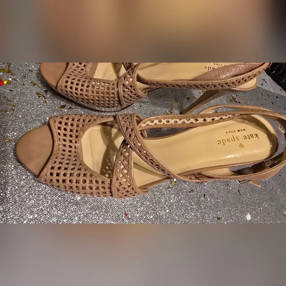 Kate Spade leather peep toe heels